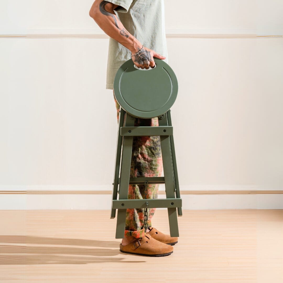 Folding Step Ladder Green - Larkwood Furniture