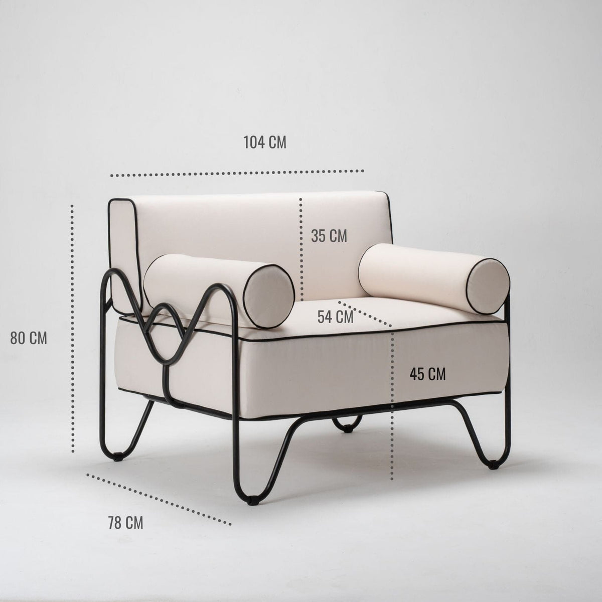 armchair outdoor with dimensions