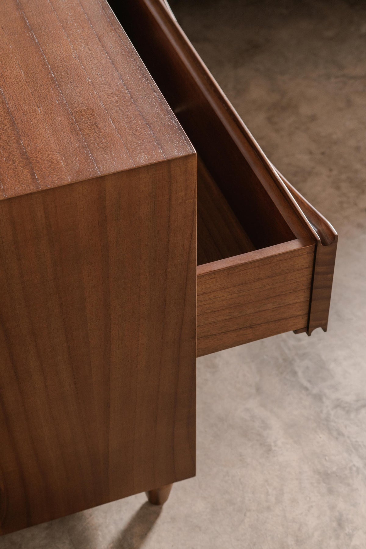 drawer bedside cabinets, pulled out show the inside