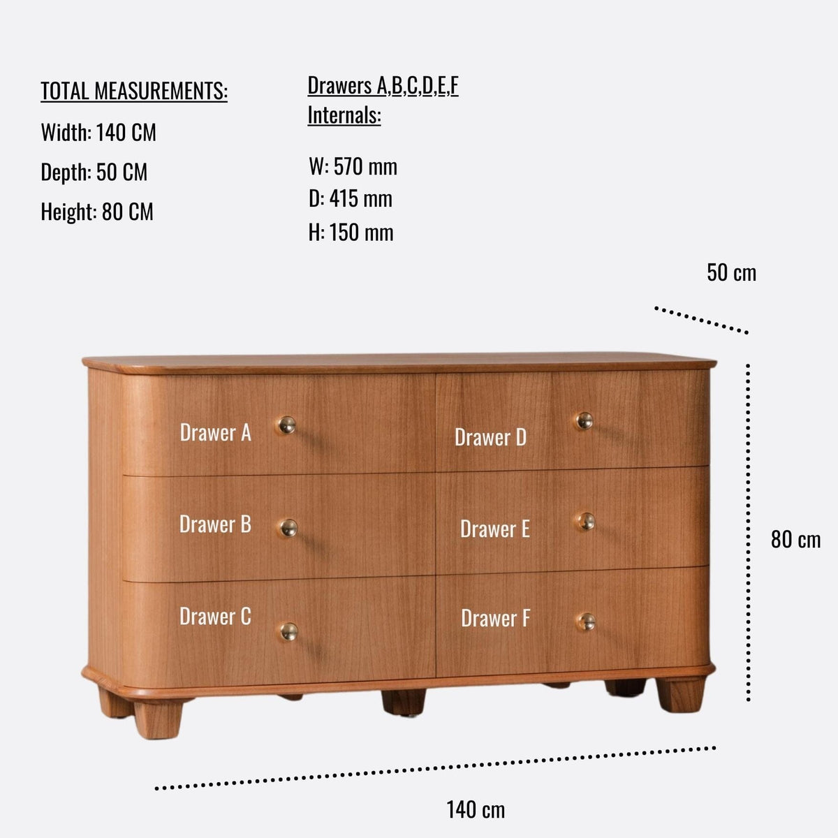 Carmellia Chest of 6 Drawers