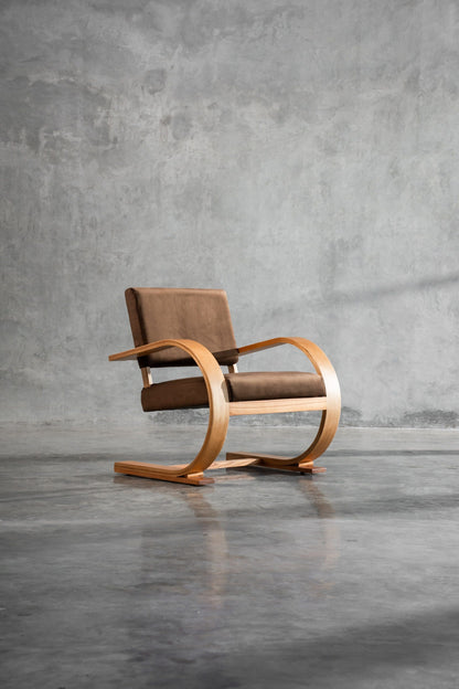 french modernist armchair - velvet armchairs - larkwood furniture