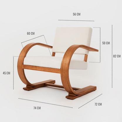 French Modernist Armchair | Soft White