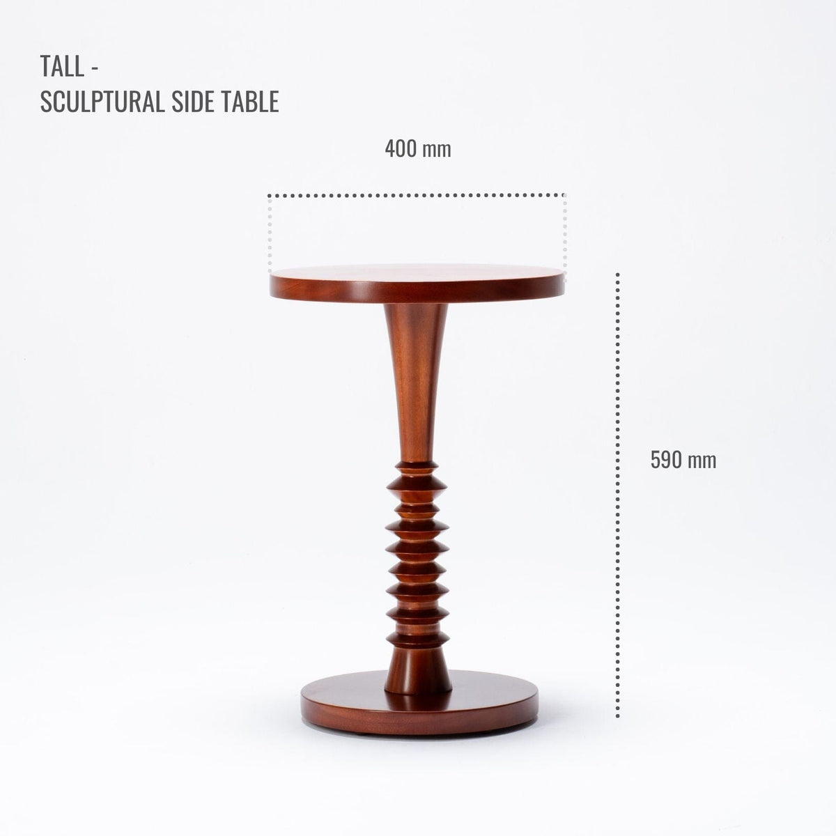 tall wooden side table - solid wood table -Larwkood Furniture
